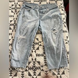 Madewell Women’s Distressed Lightwash Wide Leg Medium Rise Demin -Size 22W